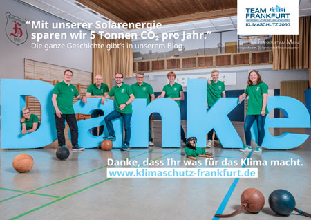 Turnerschaft Heddernheim ist Mitglied im ´´Team Frankfurt Klimaschutz 2050´´